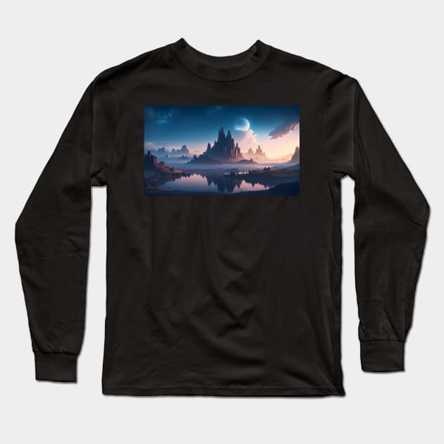 Natural landscape on another planet Long Sleeve T-Shirt by WODEXZ